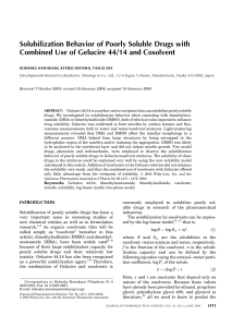 Solubilization Behavior of Poorly Soluble Drugs with Combined Use of Gelucire 4414 and Cosolvent
