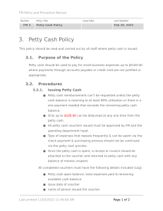 Template - Petty Cash Policy - fraxnet