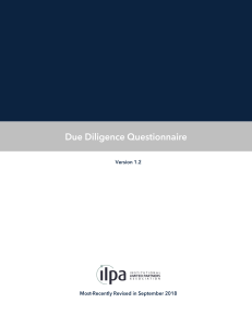 ILPA Due Diligence Questionnaire v1.2