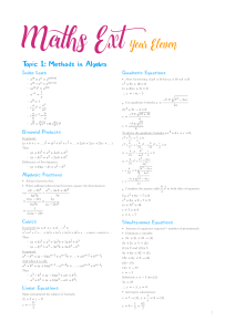 Year 11 Maths