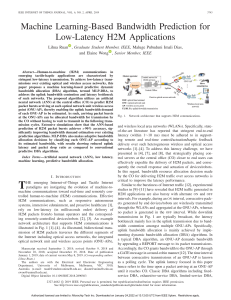 Machine Learning-Based Bandwidth Prediction for Low Latency H2M Applications