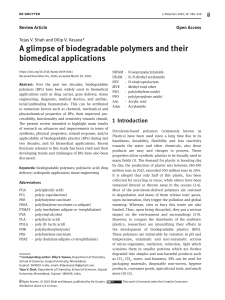 Biodegradable Polymers: Biomedical Applications Review