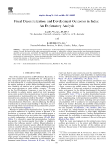 Fiscal Decentralization and Development Outcomes in India