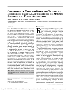 COMPARISON OF VELOCITY-BASED AND TRADITIONAL  PERCENTAGE-BASED LOADING METHODS ON MAXIMAL  STRENGTH AND POWER ADAPTATIONS
