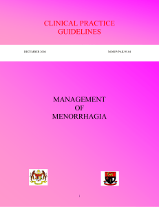 management of menorrhagia