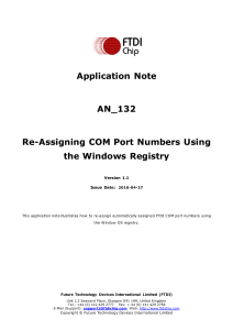 AN 132 Re-Assigning COM Port Numbers Using Registry