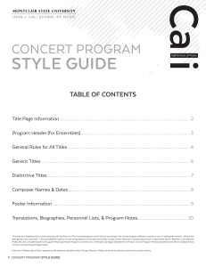 Concert Program Style Guide