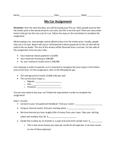 Buying a Car assignment