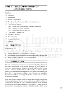 Language Testing & Assessment: Types & Purposes