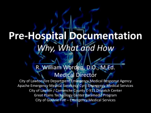 Pre-Hospital Documentation 