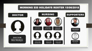 Eid Holity Day Roster