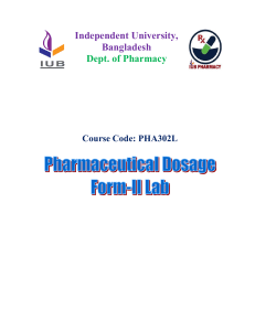 PHA302L Dosage Form II