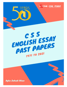 50 Years CSS Essay Papers from 1971-2021 Edition