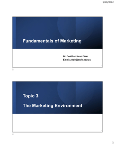 Topic 3 - The marketing environment