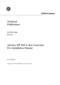 2127979-100 GE Innova-2000 Advantx MP Ph4 X-Ray Generator Pre-inst manual