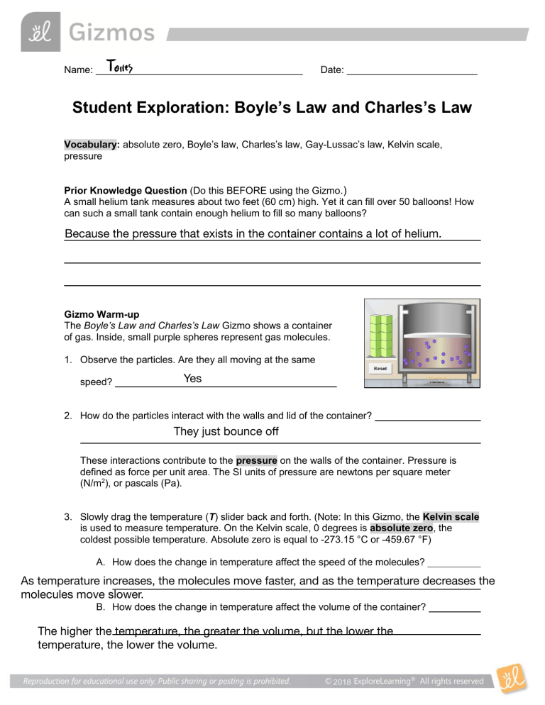 lab charles law assignment quizlet
