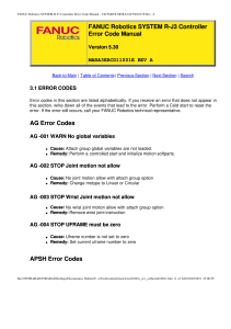 Fanuc RJ3 Controller Error Codes Manual