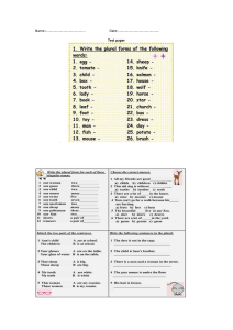 Test engleza plural  regular and irregular