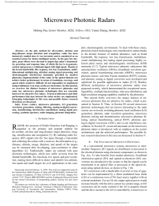 Microwave Photonic Radars: Technologies and Architectures