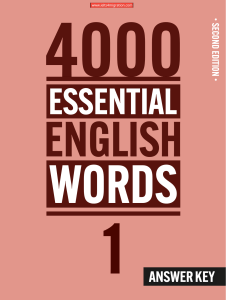 4000 Essential English Words 2e 1 (2nd Edition) Answer Key