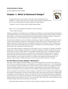 Chapter 1 - What is backward design (Wiggins y Mctighe