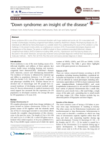 Asim2015 Article DownSyndromeAnInsightOfTheDise