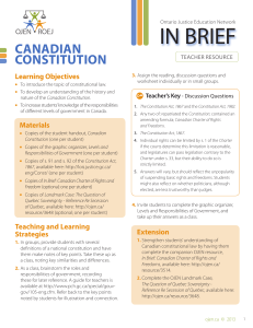 Canadian Constitution Teacher Resource