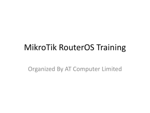 MikroTik RouterOS Training