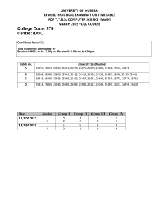 Computer Science T. Y. B. Sc. Old Course Revised Timetable