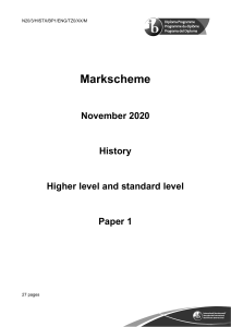 History paper 1  HLSL markscheme
