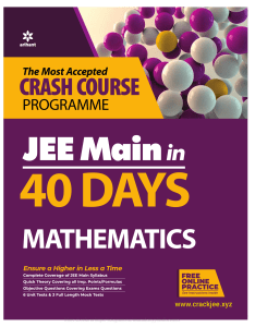 JEE MAIN in 40 days mathematics