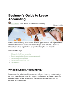 Beginner's Guide to Lease Accounting