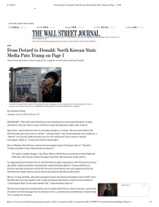 WSJ North Korea Media