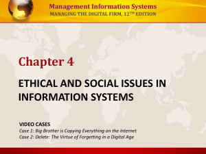 Ethical and social issues in information system