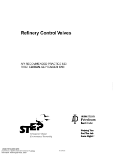 API 553 Refinery Control Valves