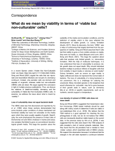 What do we mean by viability in terms of ‘viable but non-culturable’ cells