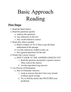 SAT Reading - Basic Approach