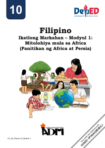 FILIPINO10 Q3 Mod1 Mitolohiya-ng-Africa-Panitikan-ng-Africa-at-Persia