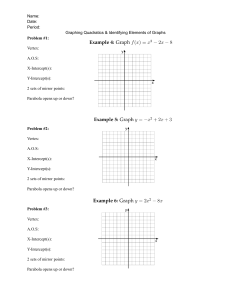Graphing Quadratics 3.3