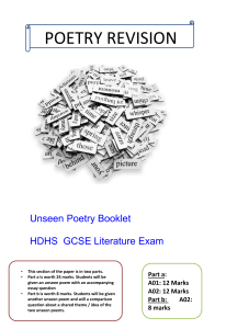 English Literature Paper-2 Unseen-Poetry-Booklet-2017