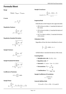 BUSS1020 Final Exam Formula sheet