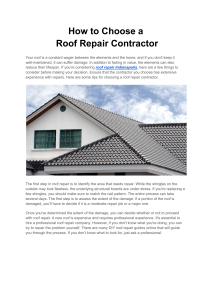 How to Choose a Roof Repair Contractor