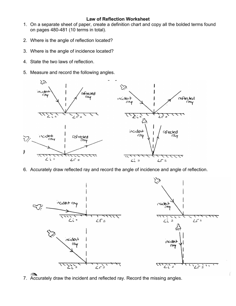 law of reflection assignment