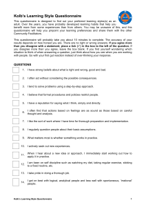 Appendix 19 U472 Community Facilitator Kolb Questionnaire Final