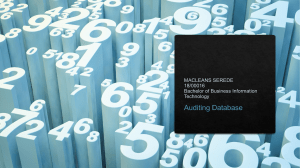 Auditing Database Assignment