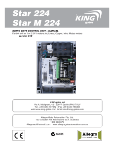 BERNAL SWING GATE CONTROL UNIT – MANUAL