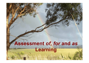 assessment of for as learning