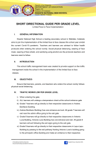 Short Directional Guide Per Grade Level