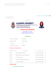 Alagappa University - Distance Examination Automation System