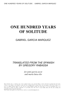 ONE HUNDRED YEARS OF SOLITUDE-MARQUEZ